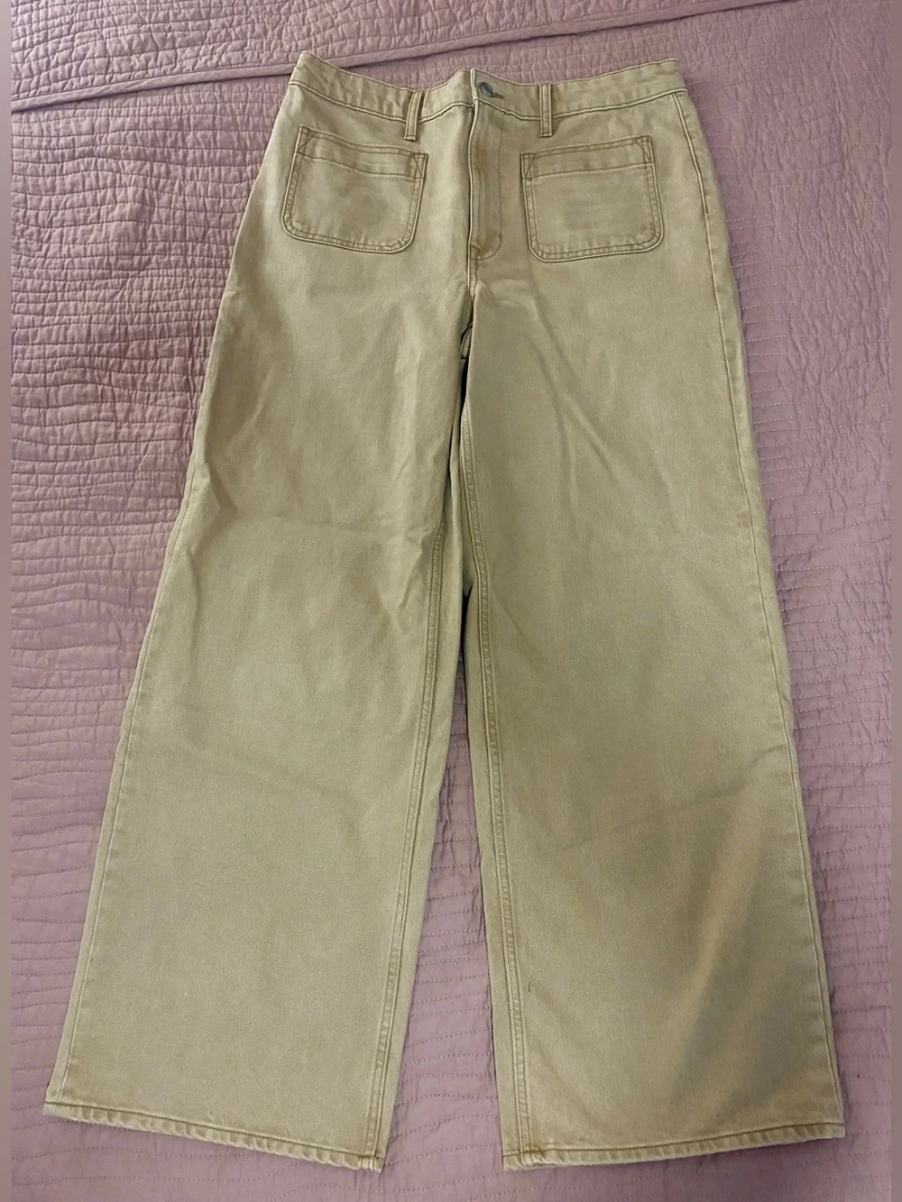 Wide Leg Utility Pants in Khaki - Women - Picture 3 of 6